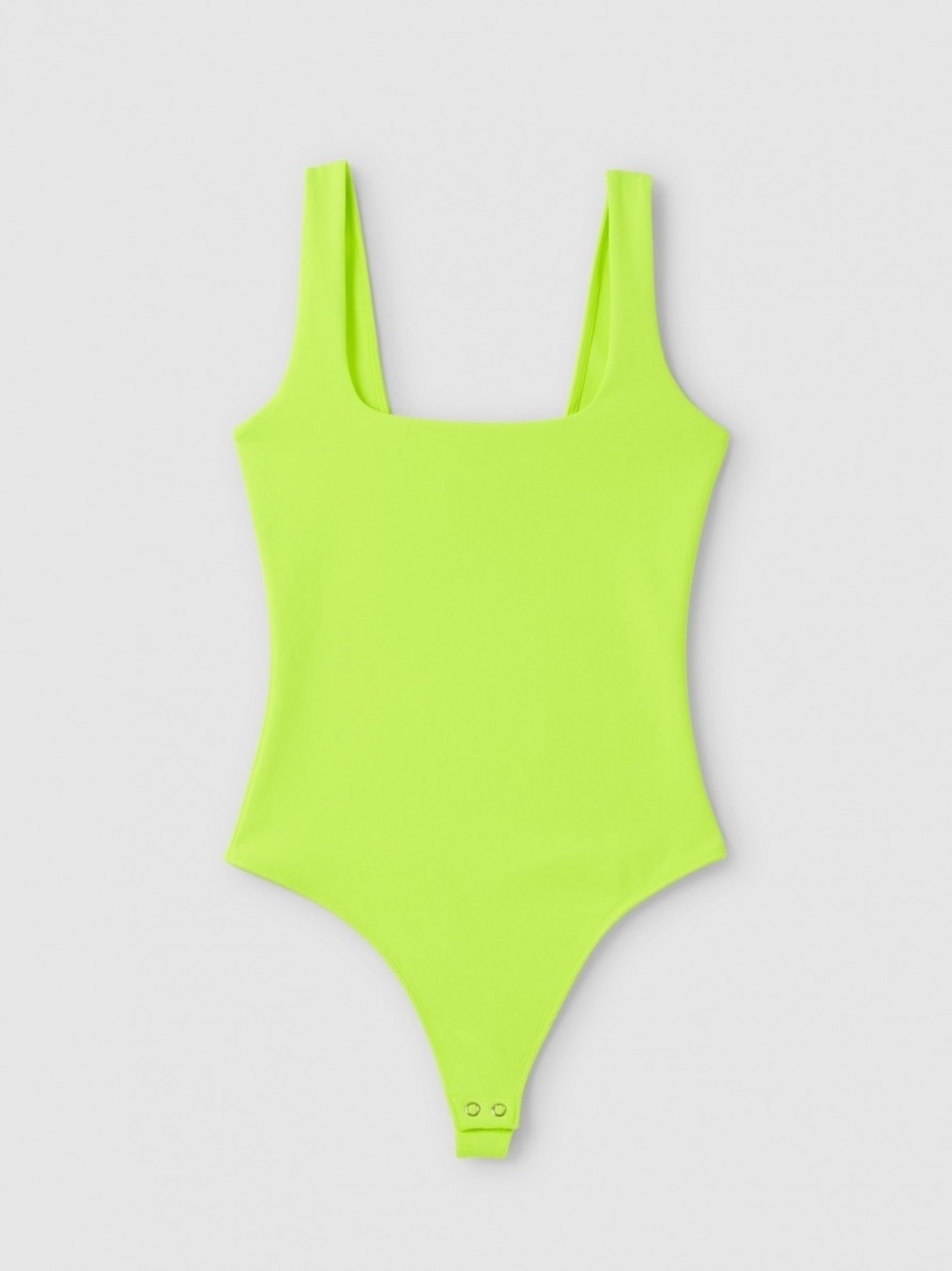 Good American Scuba Modern Tank Bodysuit in Neon Yellow - M